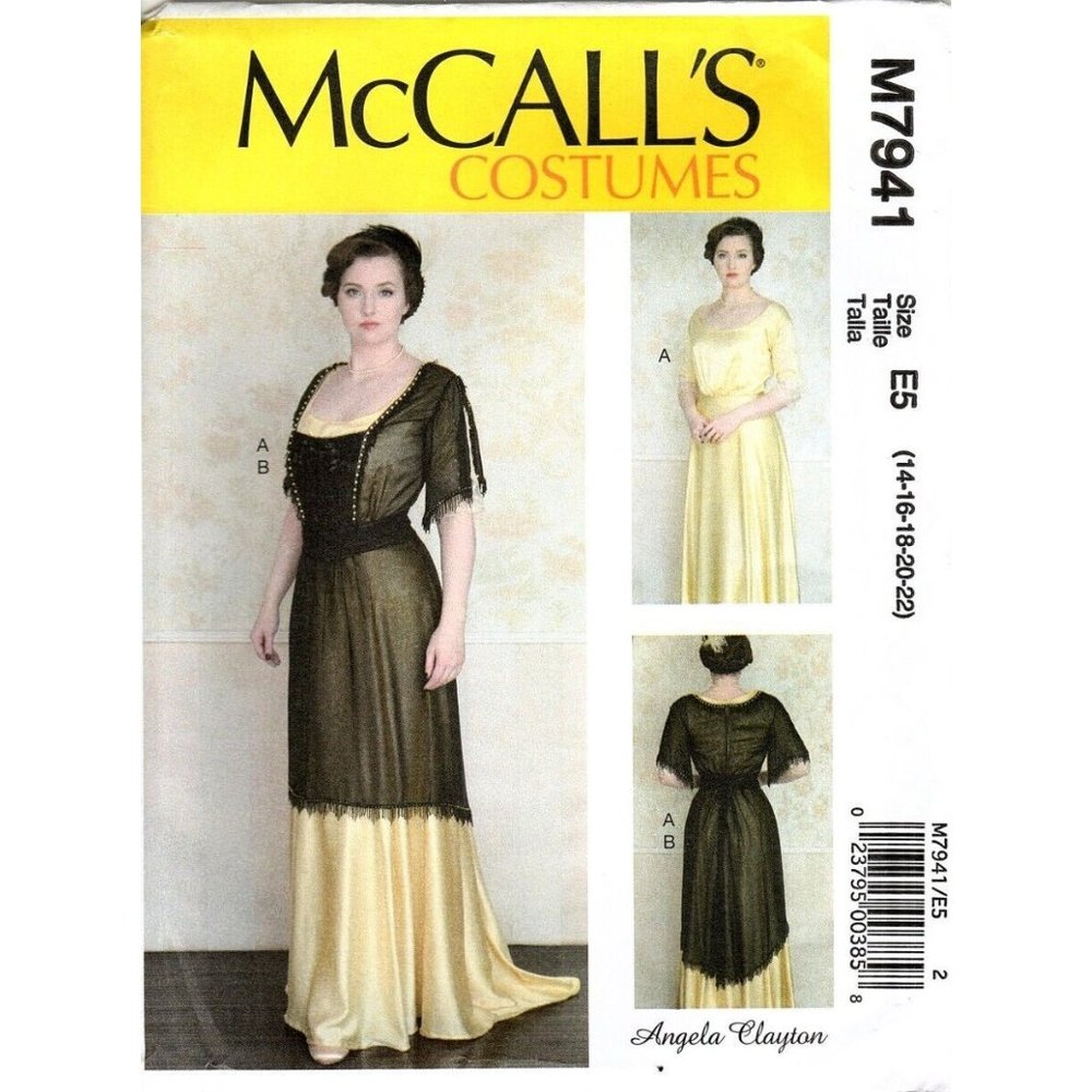 McCalls M7941 Misses 14 to 22 Historical Costume Titanic Dress Pattern New